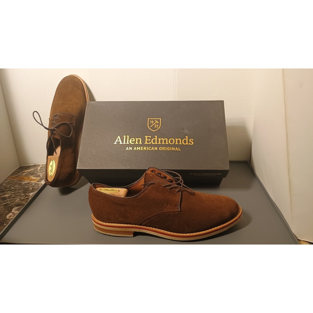 Allen Edmonds Nomad Buck Mens 11.5D Snuff Brown Suede Derby Shoes 3472 Excellent
